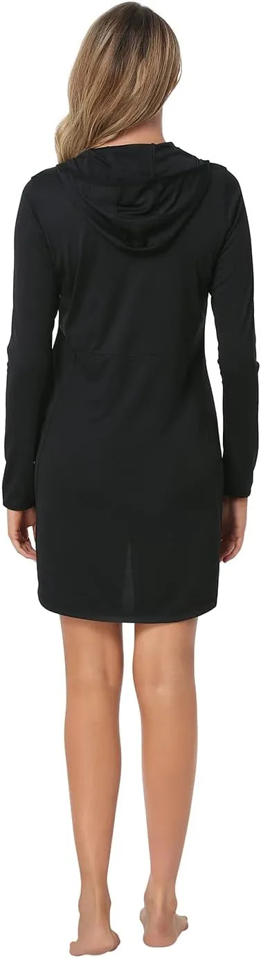 HDE Beach Coverups for Women UPF 50 Long Sleeve Swim Cover Up Dress with Hood