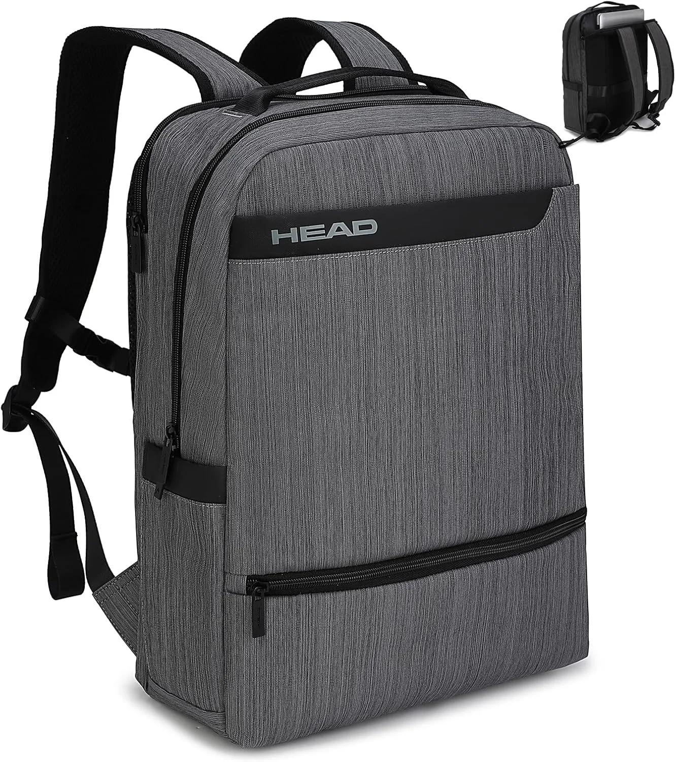 HEAD Waterproof Laptop Backpack for Men with Trolley Sleeve, Business Laptop Backpacks fits 17.3 inch Notebook, Large Travel Backpack for Work/Commute/College