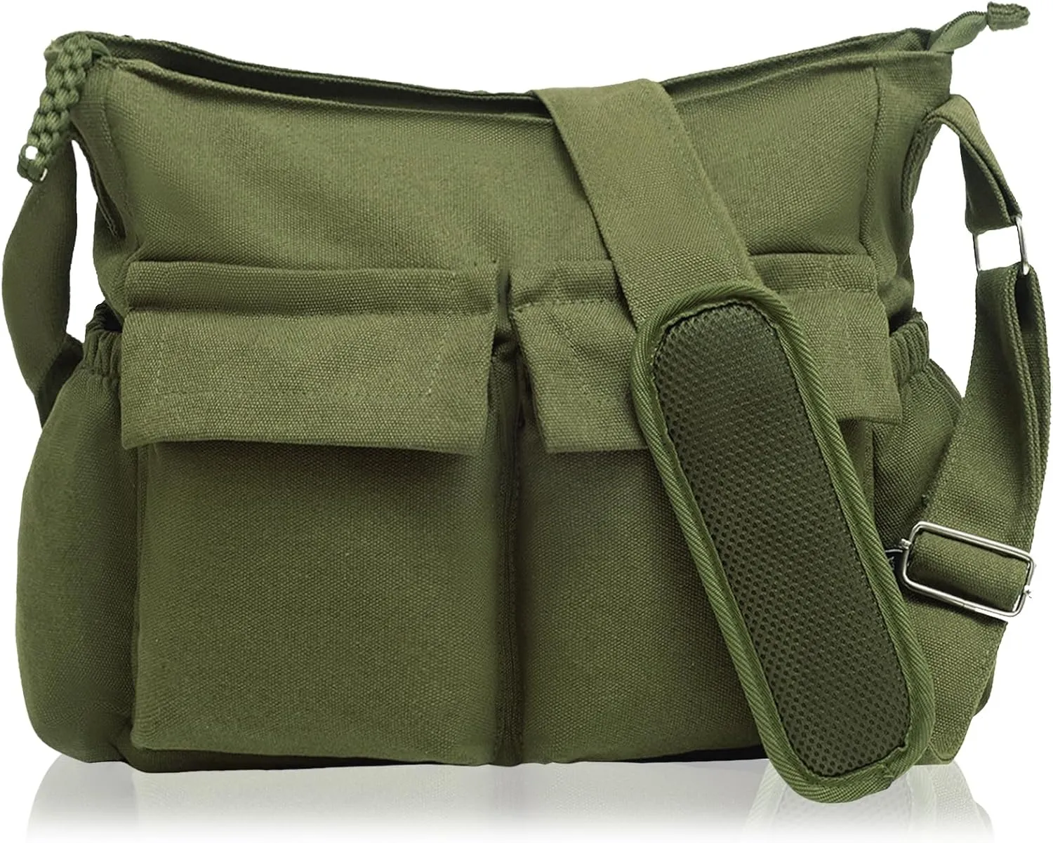 High Density Canvas Messenger Bag for Men/Women, 15 Large Crossbody Shoulder Bag Tote Bag for College/Travel/Work Daily Use