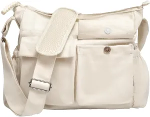 High Density Canvas Messenger Bag for Men/Women, 15 Large Crossbody Shoulder Bag Tote Bag for College/Travel/Work Daily Use