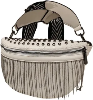 Homoyoyo Stylish Women Bag with Rivet and Tassel Detail Casual Fanny Pack for Shopping Travel and Daily Use Present Option Chic