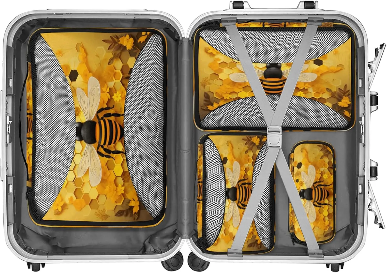 Honeycomb Bee 4 Pack Packing Cubes for Travel Lightweight Luggage Organizer Bag for Men Women Suitcase Packing Bags Set for Travel Essentials