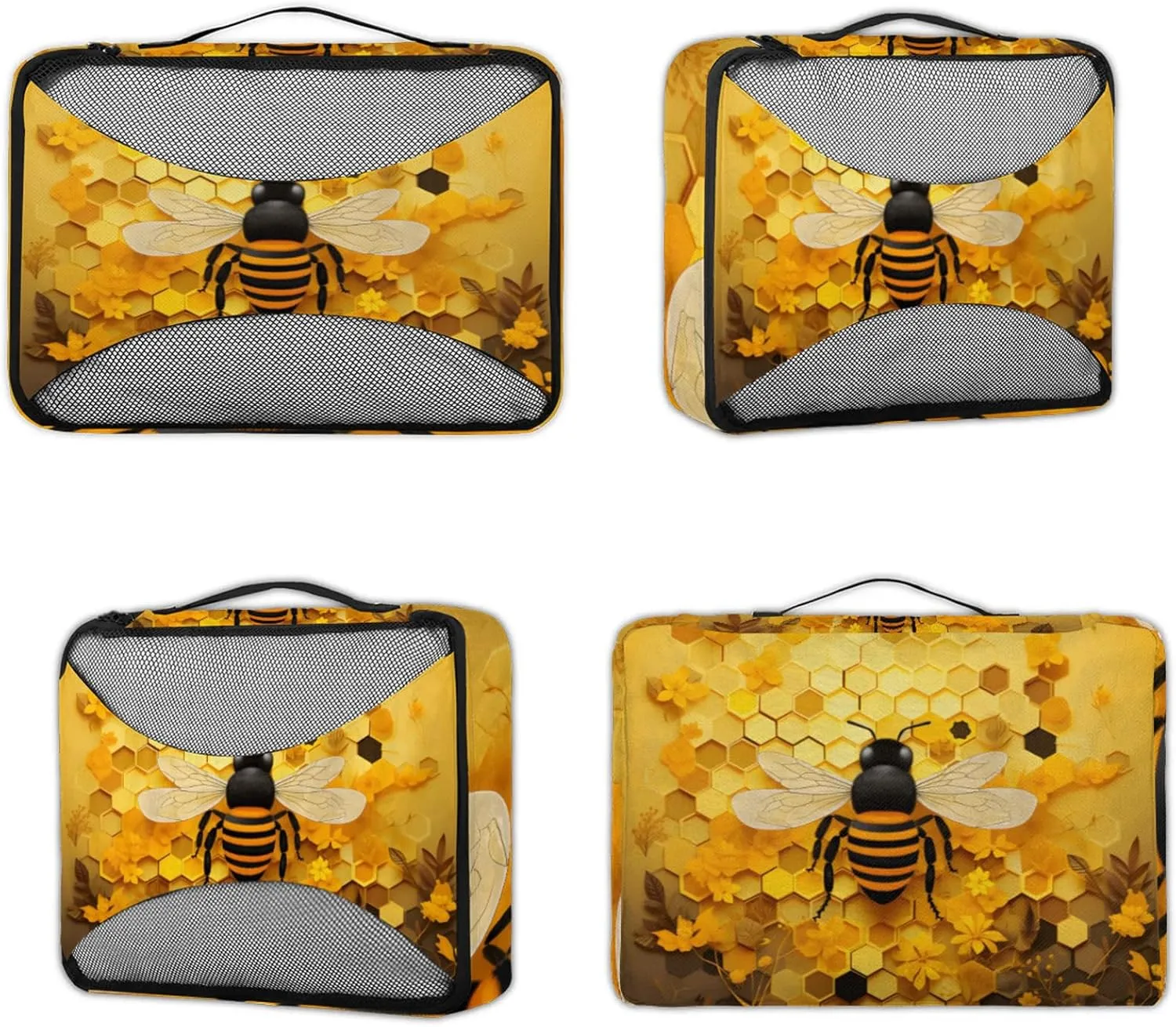 Honeycomb Bee 4 Pack Packing Cubes for Travel Lightweight Luggage Organizer Bag for Men Women Suitcase Packing Bags Set for Travel Essentials