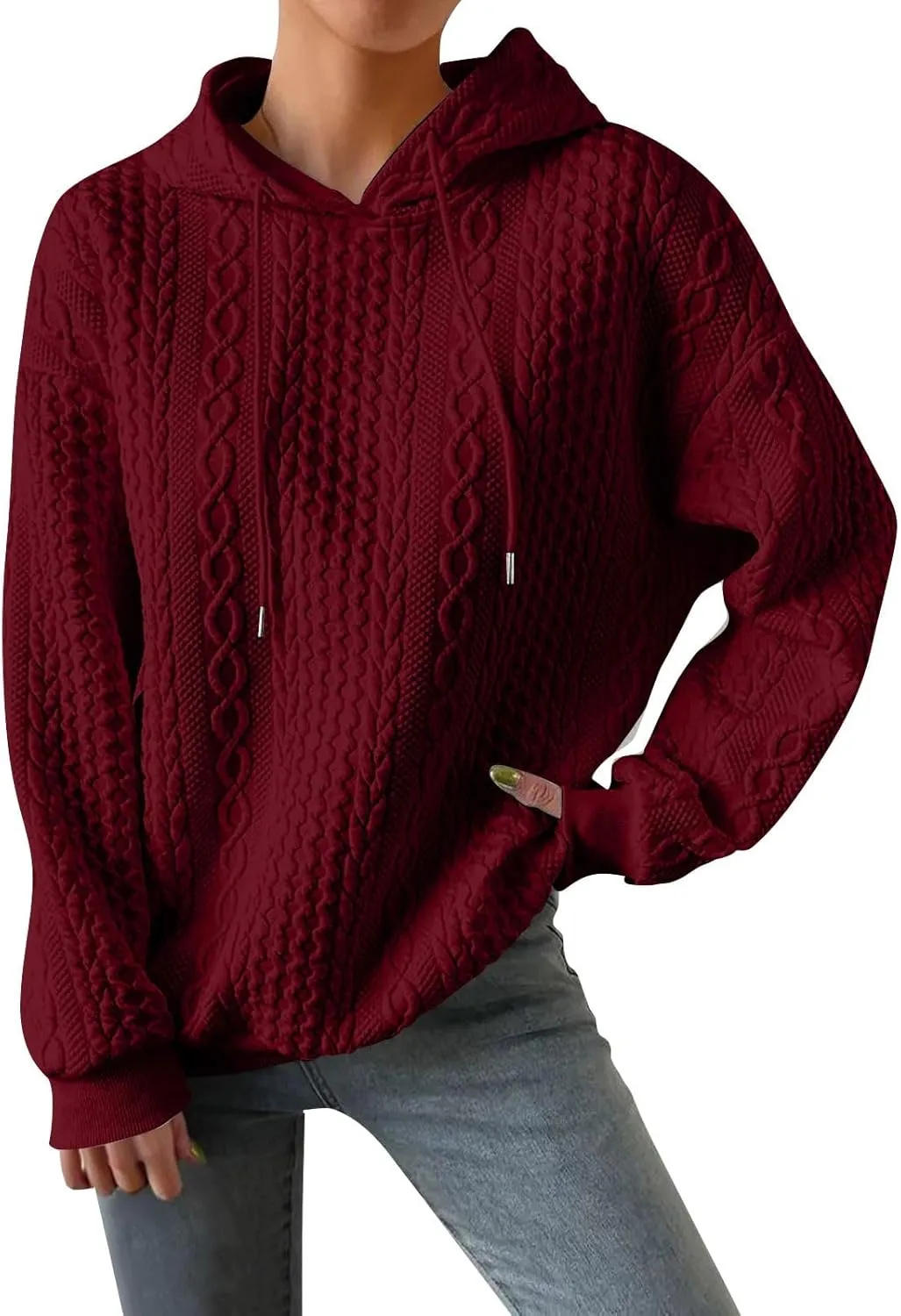 Hoodies For Women Casual Pullover Long Sleeve Drawstring Hoodies Sweatshirts with Pocket
