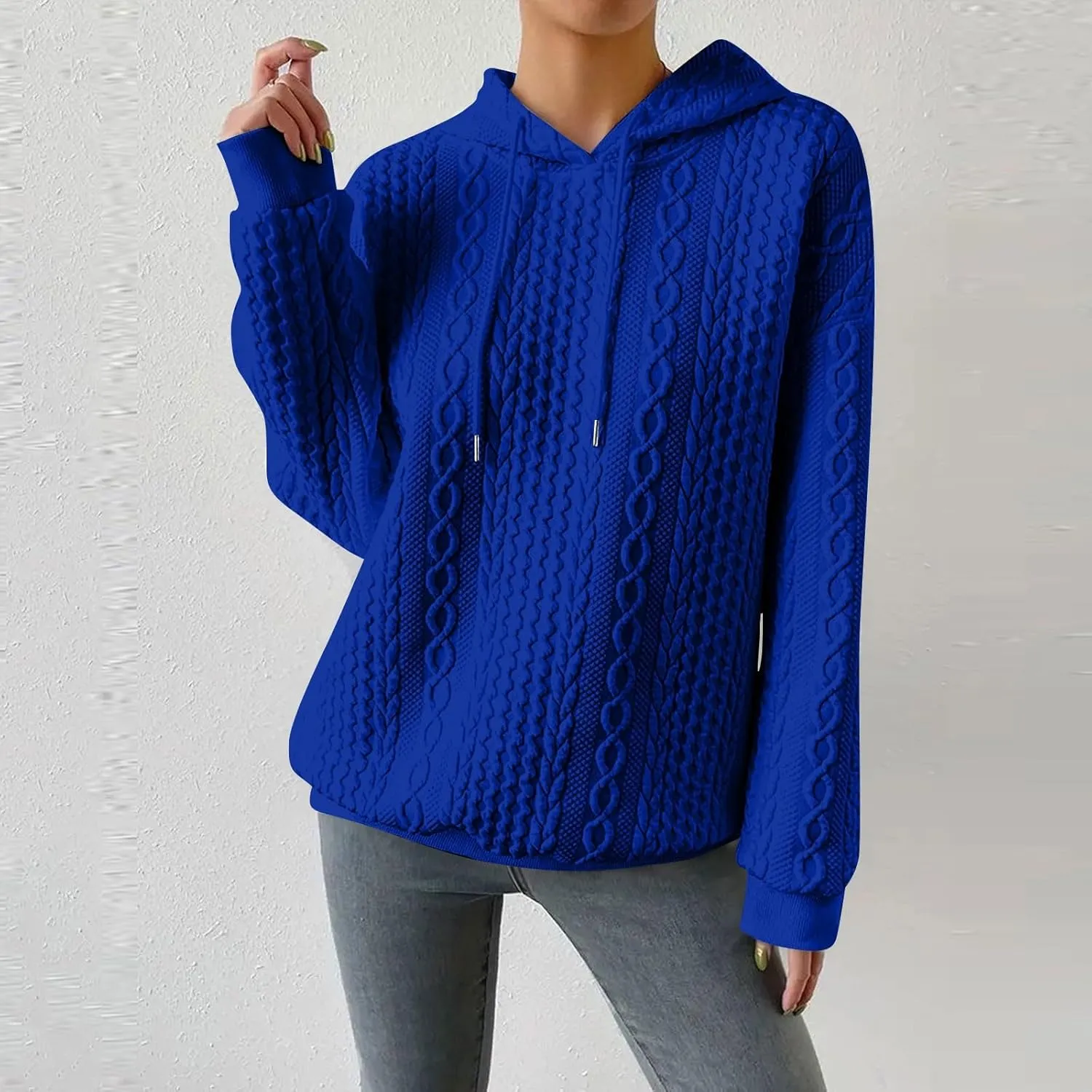 Hoodies For Women Casual Pullover Long Sleeve Drawstring Hoodies Sweatshirts with Pocket