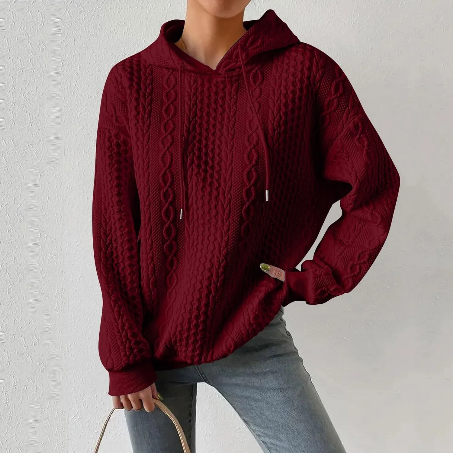Hoodies For Women Casual Pullover Long Sleeve Drawstring Hoodies Sweatshirts with Pocket