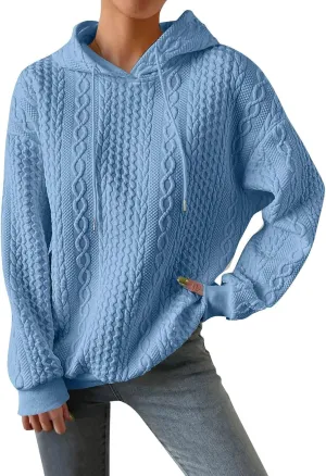 Hoodies For Women Casual Pullover Long Sleeve Drawstring Hoodies Sweatshirts with Pocket