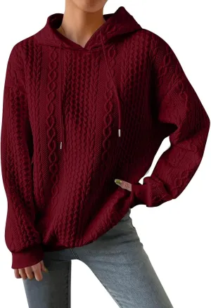 Hoodies For Women Casual Pullover Long Sleeve Drawstring Hoodies Sweatshirts with Pocket