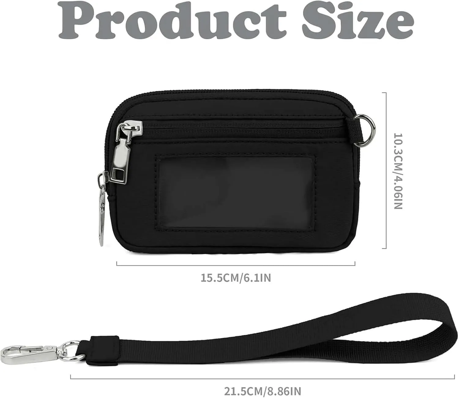 Iris' Pouch Wristlet Rainbow Wallet, Women's Waterproof Nylon Keychain Wallet (A2)