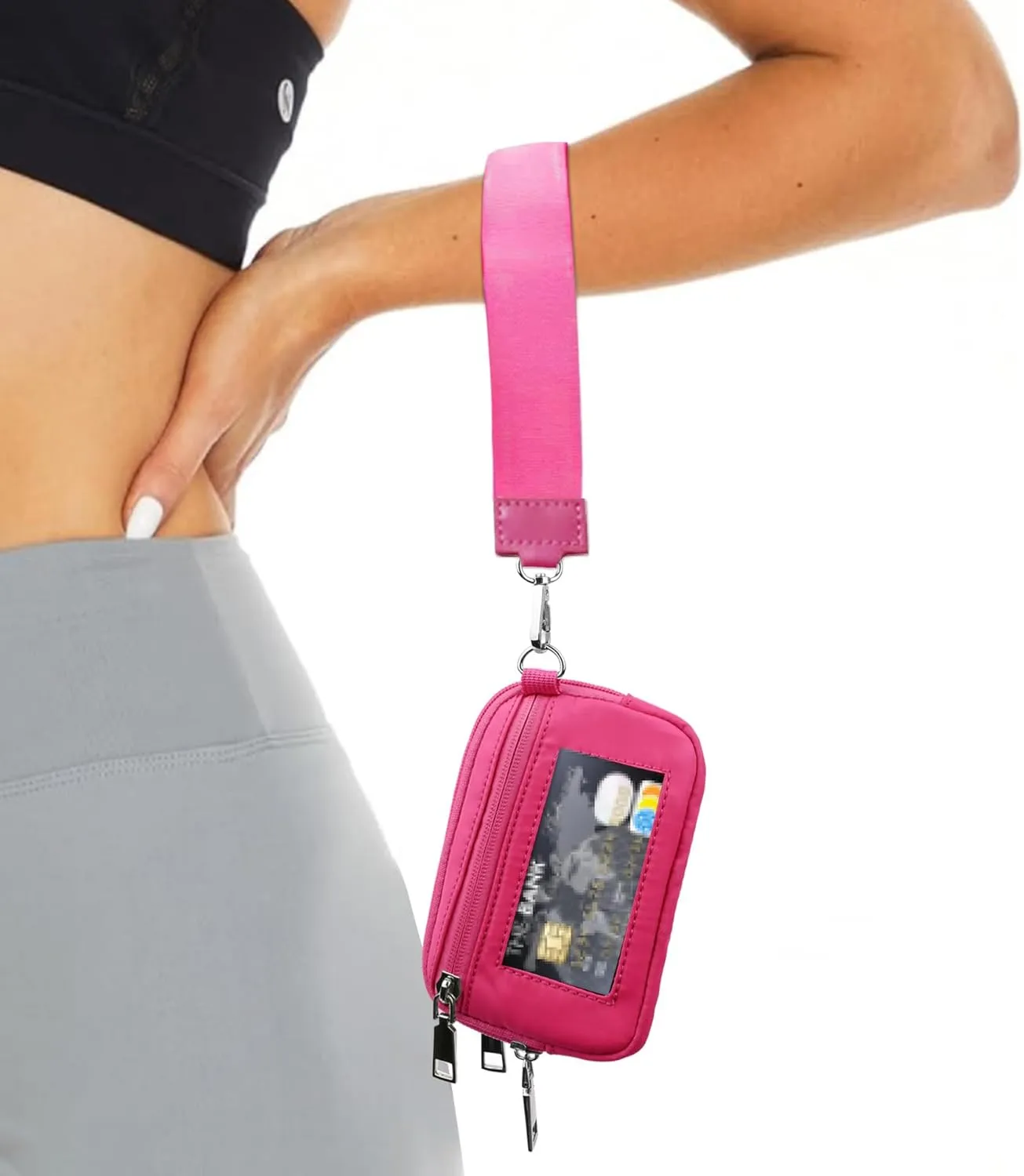 Iris' Pouch Wristlet Rainbow Wallet, Women's Waterproof Nylon Keychain Wallet (A2)
