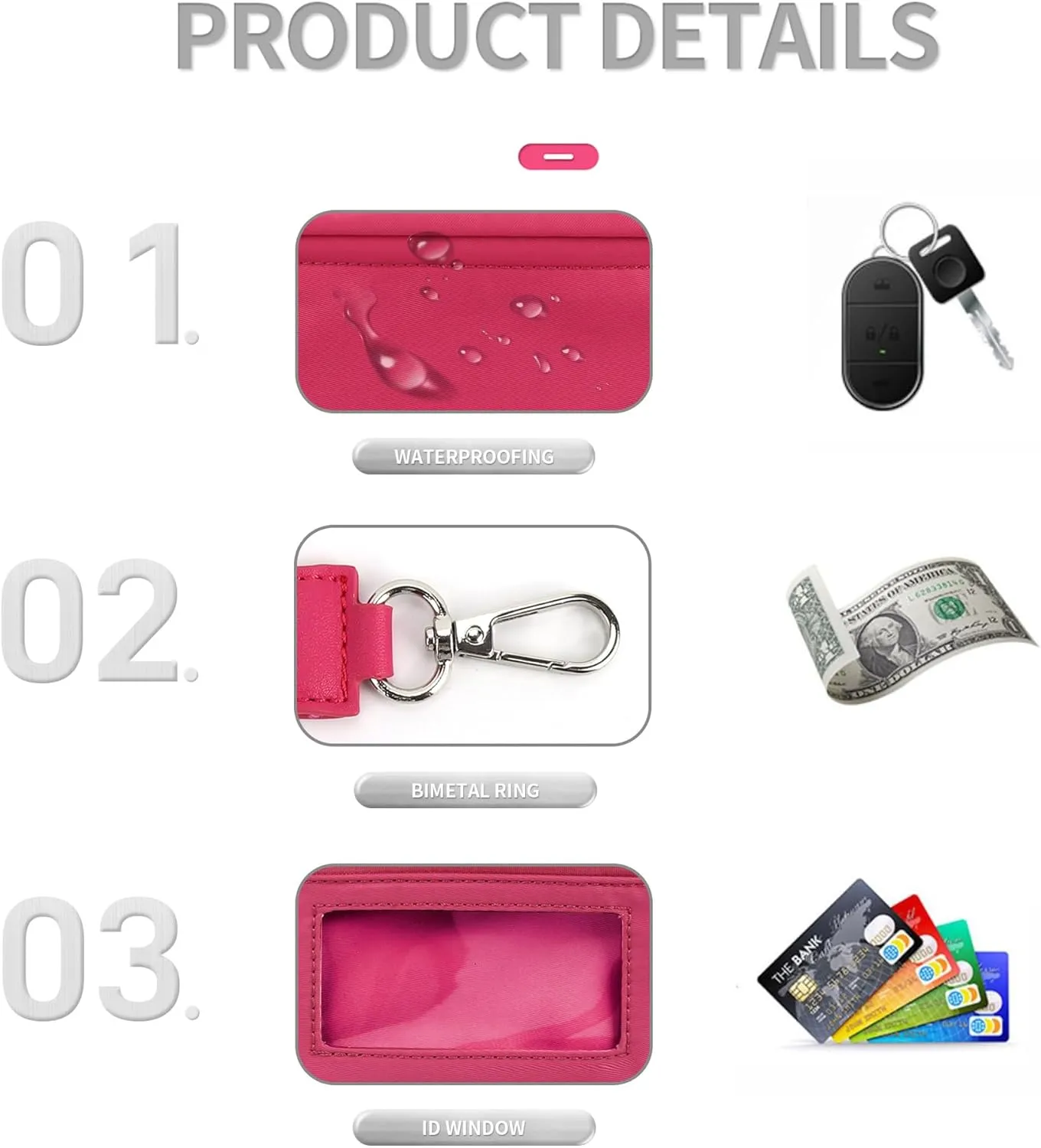 Iris' Pouch Wristlet Rainbow Wallet, Women's Waterproof Nylon Keychain Wallet (A2)