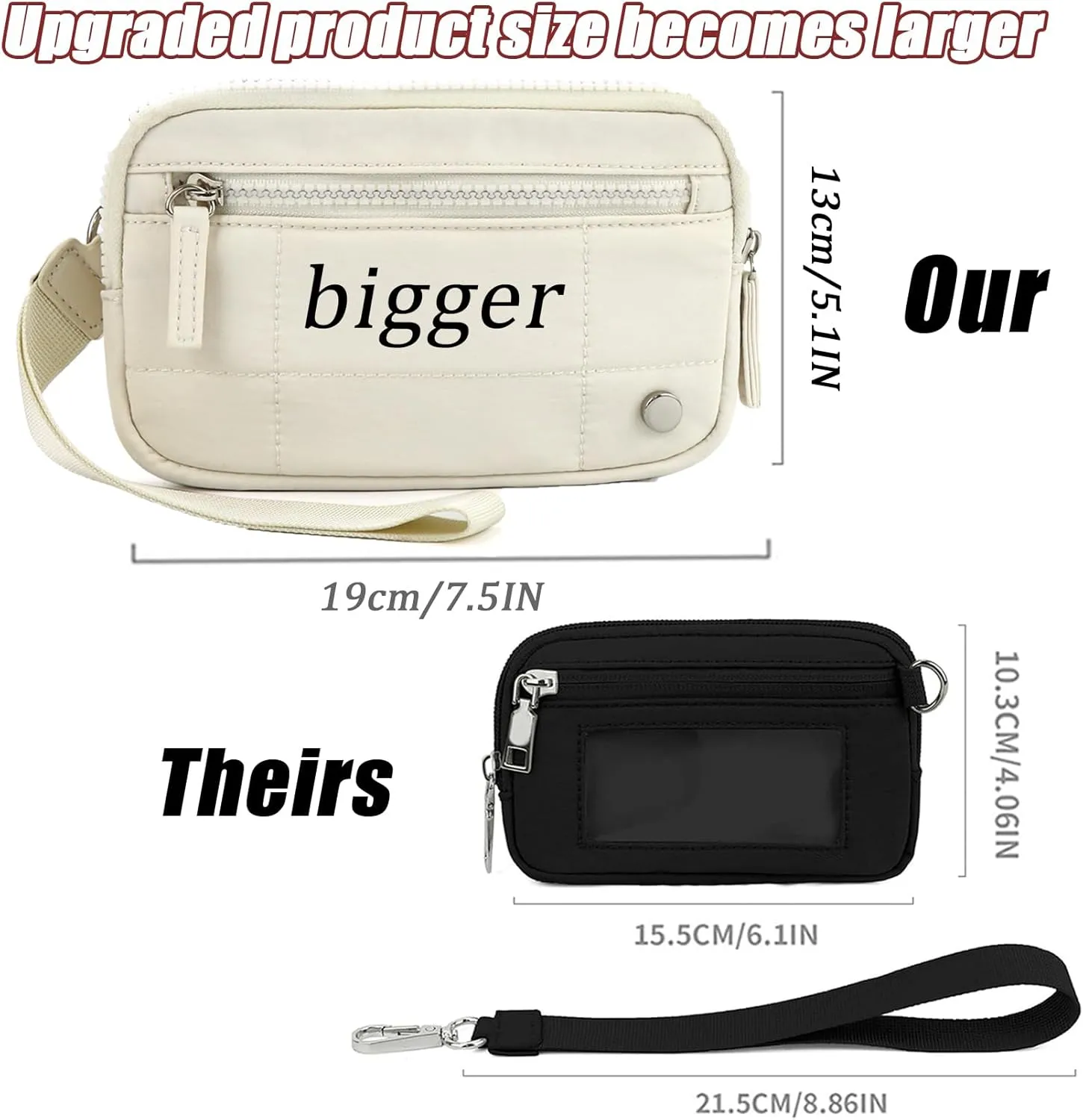 Iris' Pouch Wristlet Rainbow Wallet, Women's Waterproof Nylon Keychain Wallet (B5)