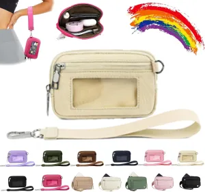 Iris' Pouch Wristlet Rainbow Wallet, Women's Waterproof Nylon Keychain Wallet