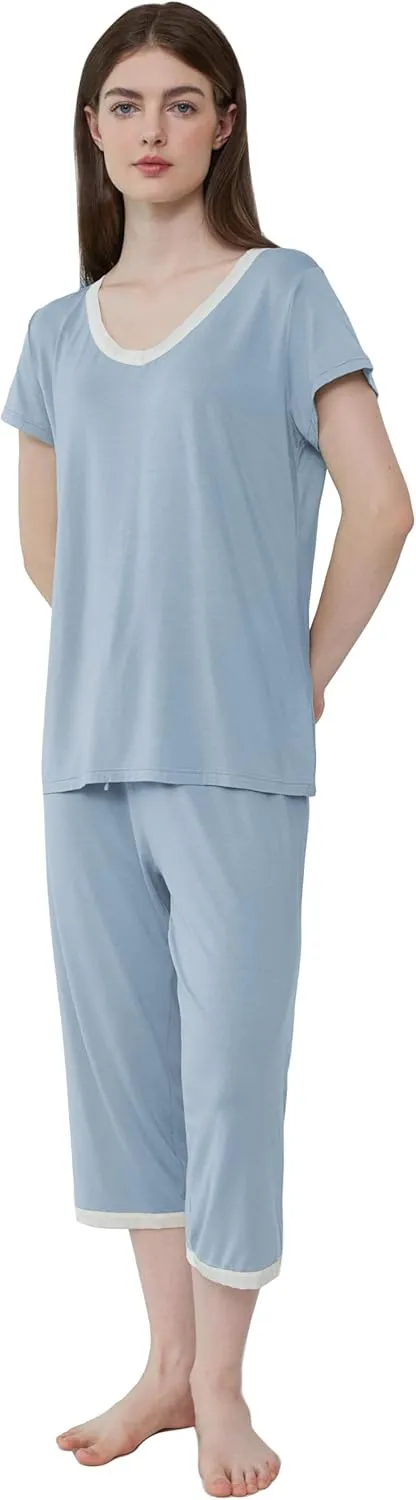 Joyaria Cooling Pajamas Bamboo Viscose Lightweight PJs Set Women Wicking Sleepwear for Night Sweat S-XXL