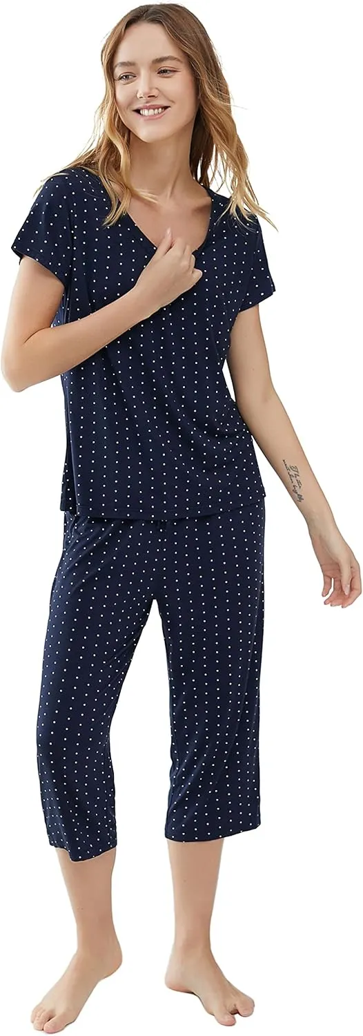 Joyaria Cooling Pajamas Bamboo Viscose Lightweight PJs Set Women Wicking Sleepwear for Night Sweat S-XXL