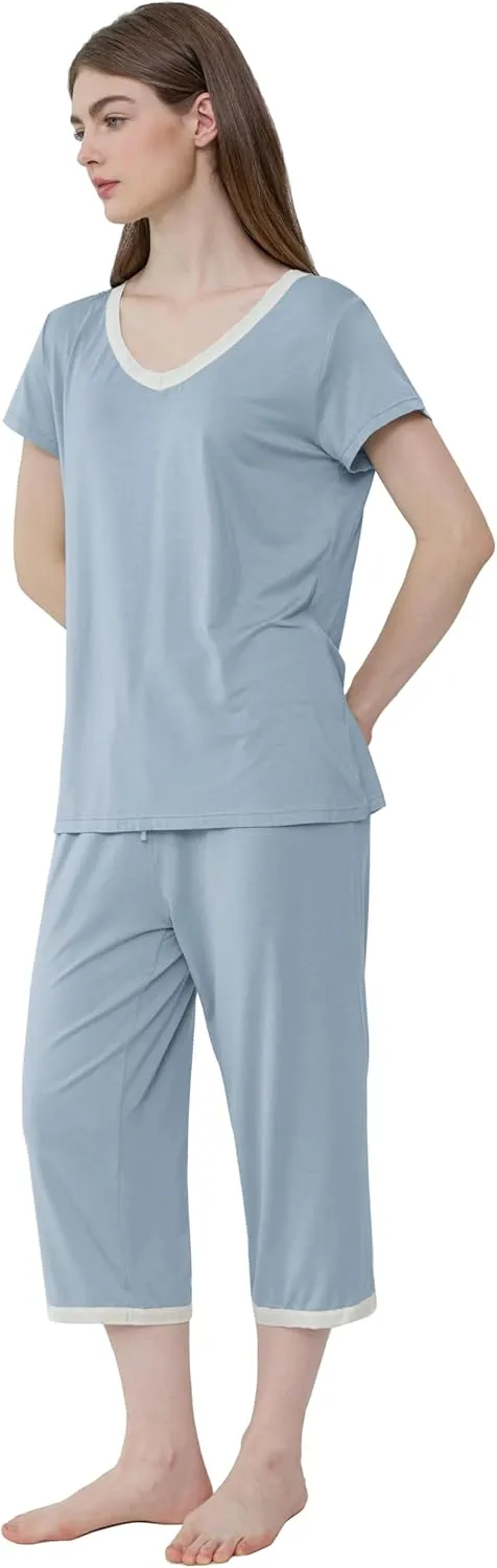 Joyaria Cooling Pajamas Bamboo Viscose Lightweight PJs Set Women Wicking Sleepwear for Night Sweat S-XXL