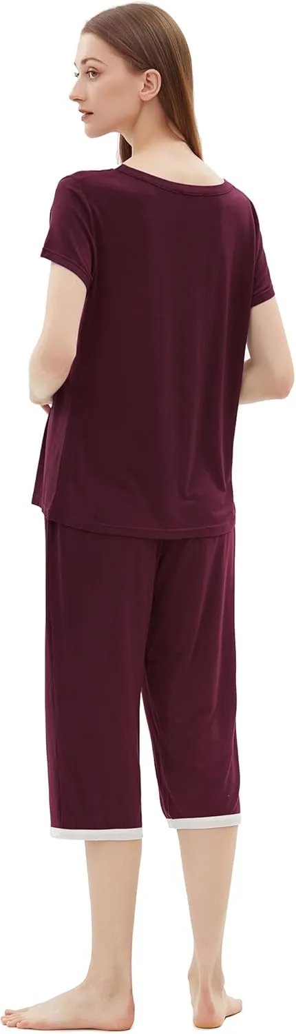 Joyaria Cooling Pajamas Bamboo Viscose Lightweight PJs Set Women Wicking Sleepwear for Night Sweat S-XXL