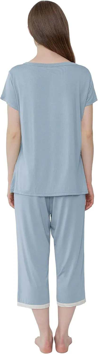 Joyaria Cooling Pajamas Bamboo Viscose Lightweight PJs Set Women Wicking Sleepwear for Night Sweat S-XXL
