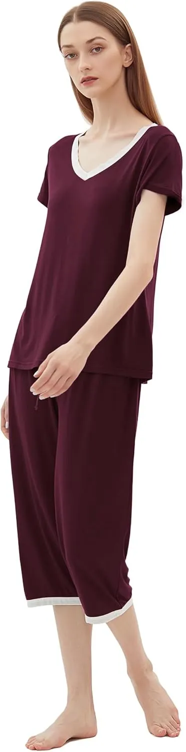 Joyaria Cooling Pajamas Bamboo Viscose Lightweight PJs Set Women Wicking Sleepwear for Night Sweat S-XXL