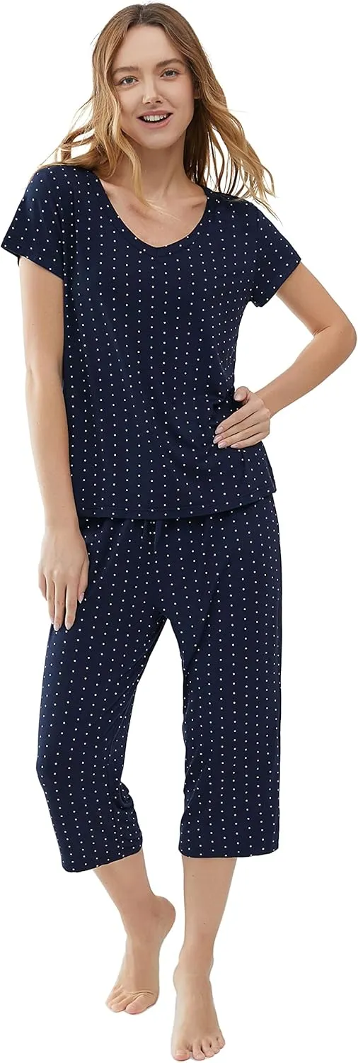 Joyaria Cooling Pajamas Bamboo Viscose Lightweight PJs Set Women Wicking Sleepwear for Night Sweat S-XXL