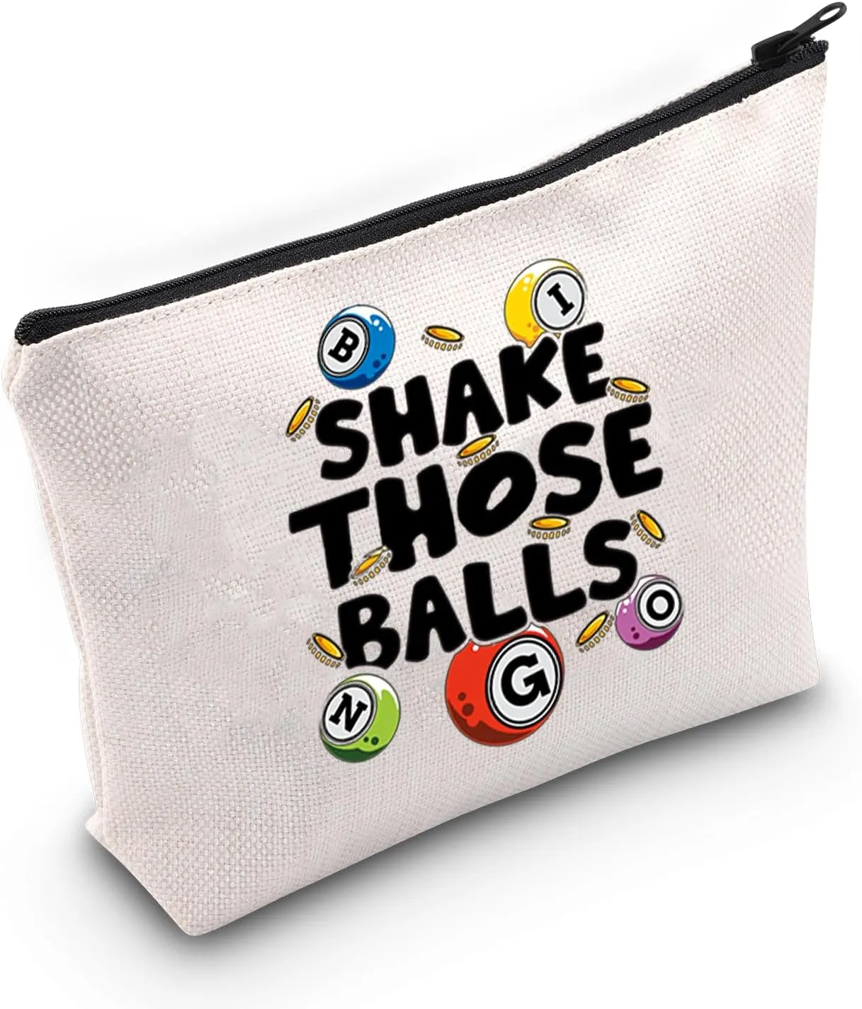 JXGZSO B Gambler Gift Shake Those Balls Makeup Bag Lucky B Pouch Bag B Game Lover Gift, Shake Those Balls Shopping,