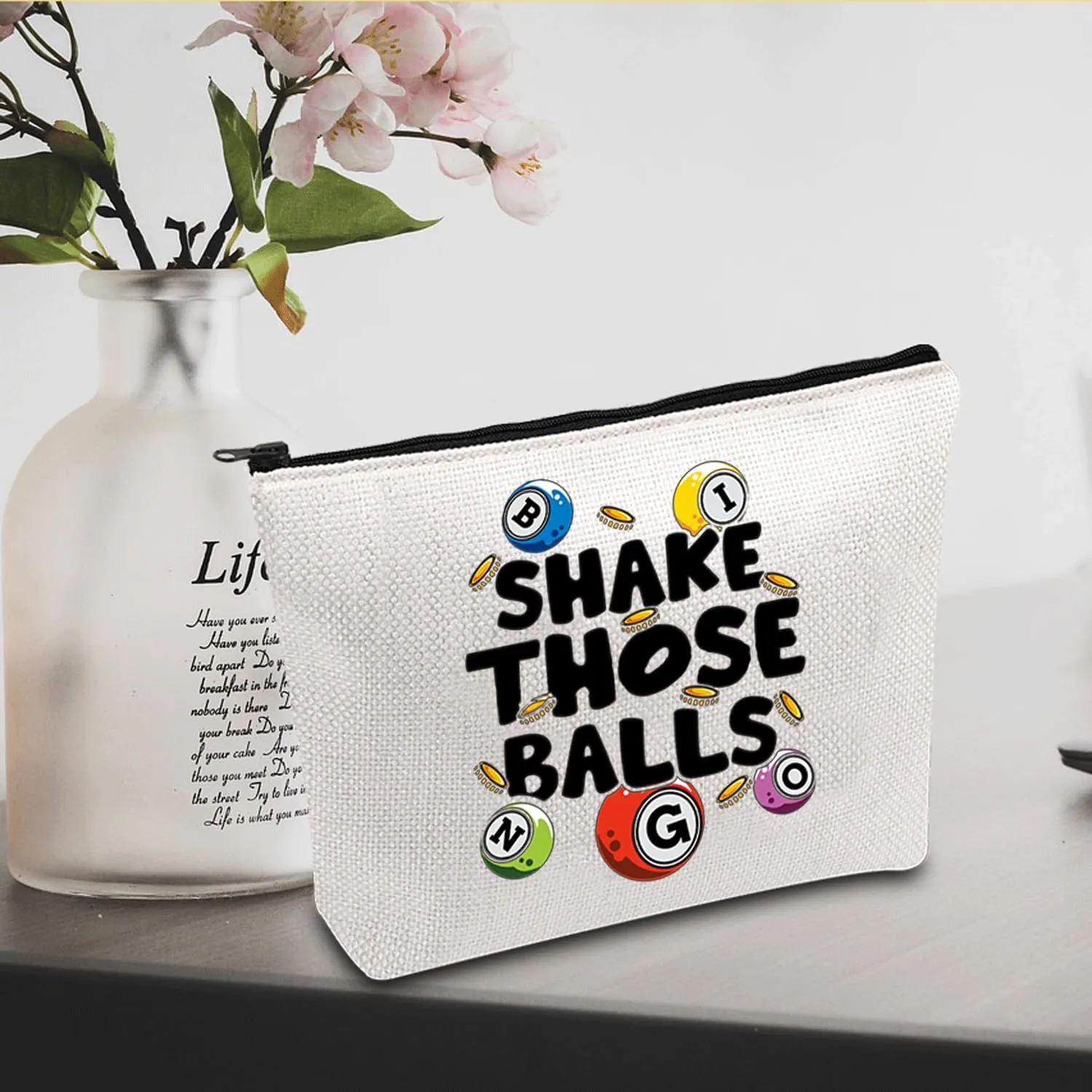 JXGZSO B Gambler Gift Shake Those Balls Makeup Bag Lucky B Pouch Bag B Game Lover Gift, Shake Those Balls Shopping,
