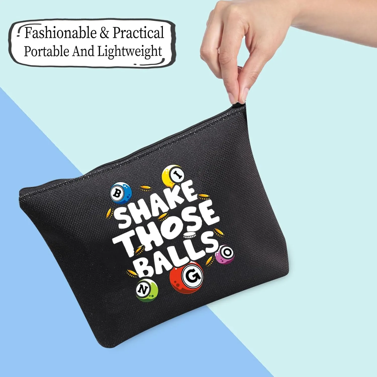 JXGZSO B Gambler Gift Shake Those Balls Makeup Bag Lucky B Pouch Bag B Game Lover Gift, Shake Those Balls Shopping,