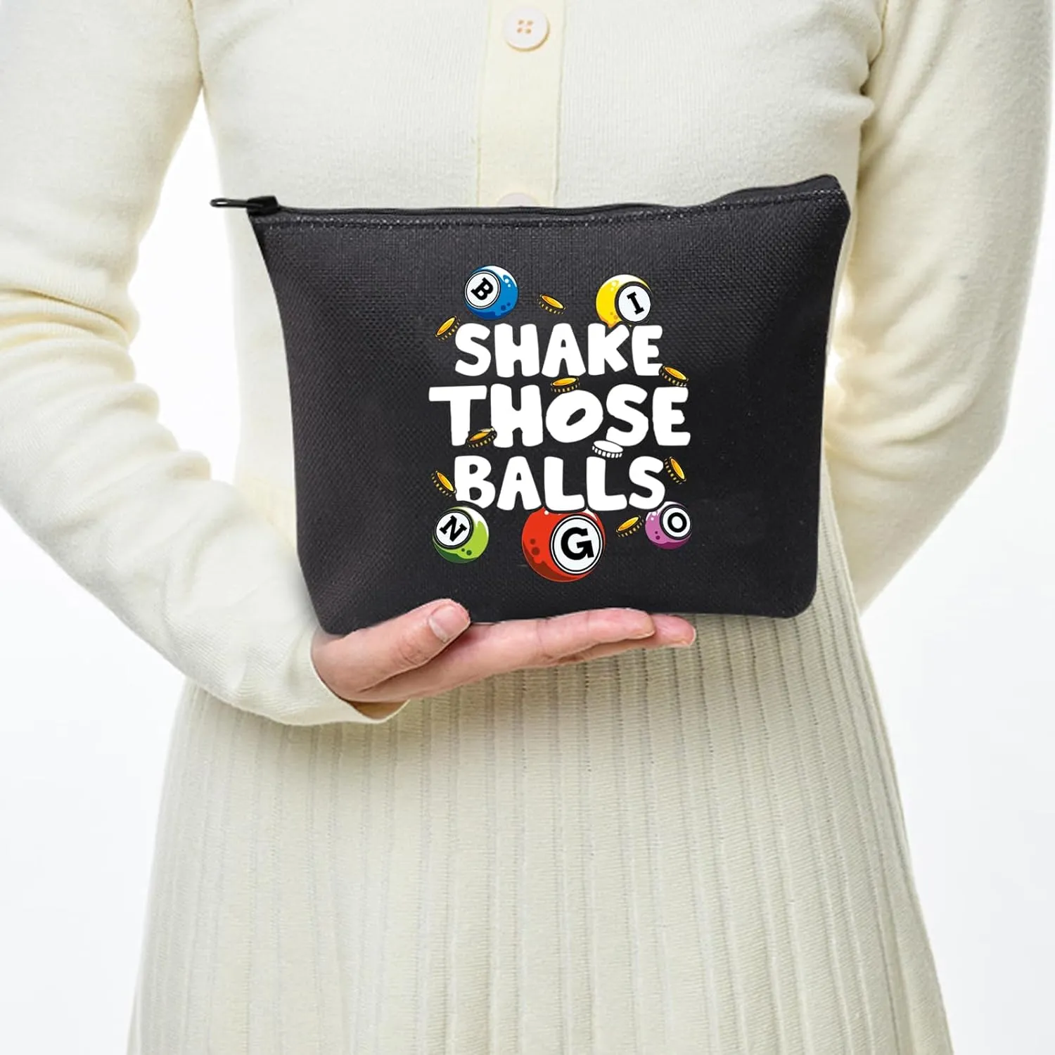 JXGZSO B Gambler Gift Shake Those Balls Makeup Bag Lucky B Pouch Bag B Game Lover Gift, Shake Those Balls Shopping,