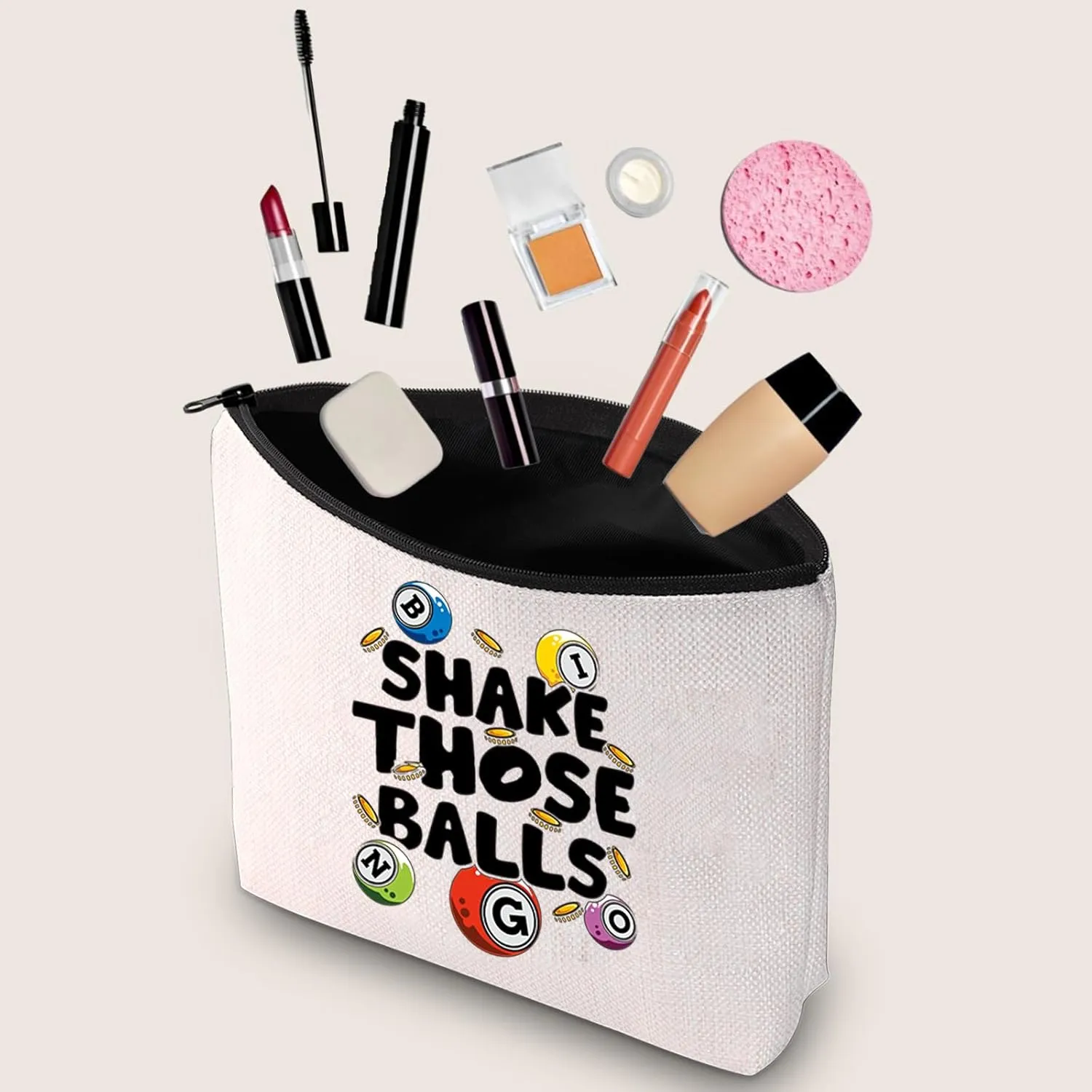 JXGZSO B Gambler Gift Shake Those Balls Makeup Bag Lucky B Pouch Bag B Game Lover Gift, Shake Those Balls Shopping,