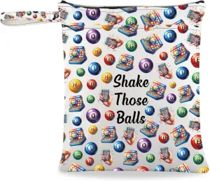 JXGZSO B Gambler Gift Shake Those Balls Makeup Bag Lucky B Pouch Bag B Game Lover Gift