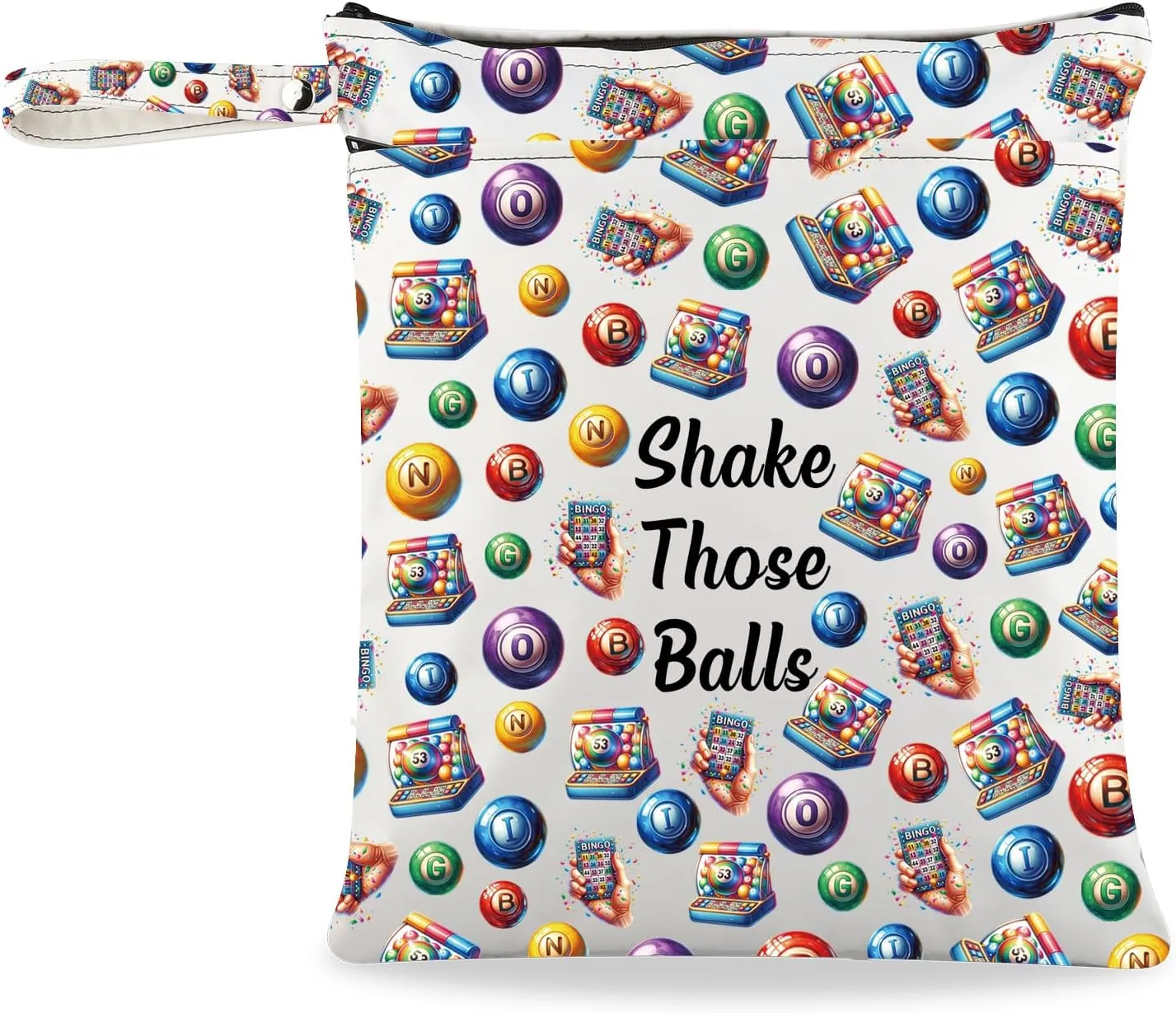 JXGZSO B Gambler Gift Shake Those Balls Makeup Bag Lucky B Pouch Bag B Game Lover Gift