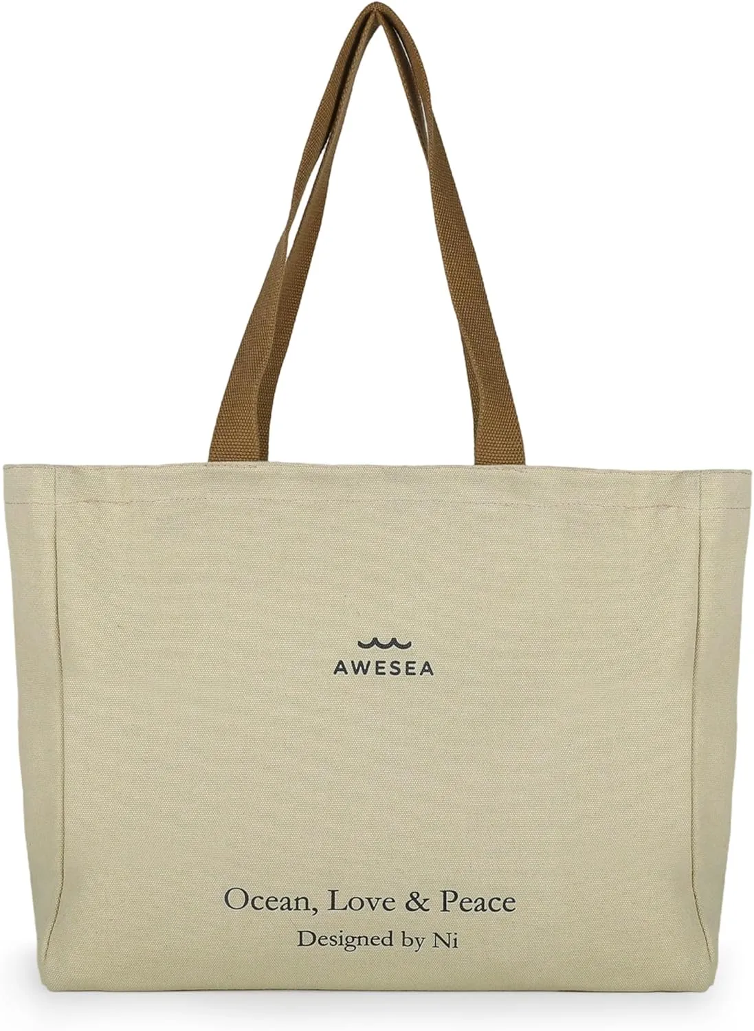Large Canvas Tote Bag for Women - Durable Tote bags with interior Pocket and Zipper perfect for Travel and Daily Use