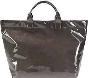 Large Capacity PVC Top Handle Bag for Women with Stylish Letter Print Handbag Kraft Paper Bag for Office and Daily Use