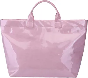 Large Capacity PVC Top Handle Bag for Women with Stylish Letter Print Handbag Kraft Paper Bag for Office and Daily Use