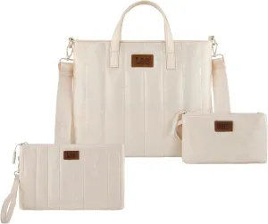 Lee Puffer Tote & Quilted Wristlet Set  Lightweight Combo for Women, Travel & Daily Use