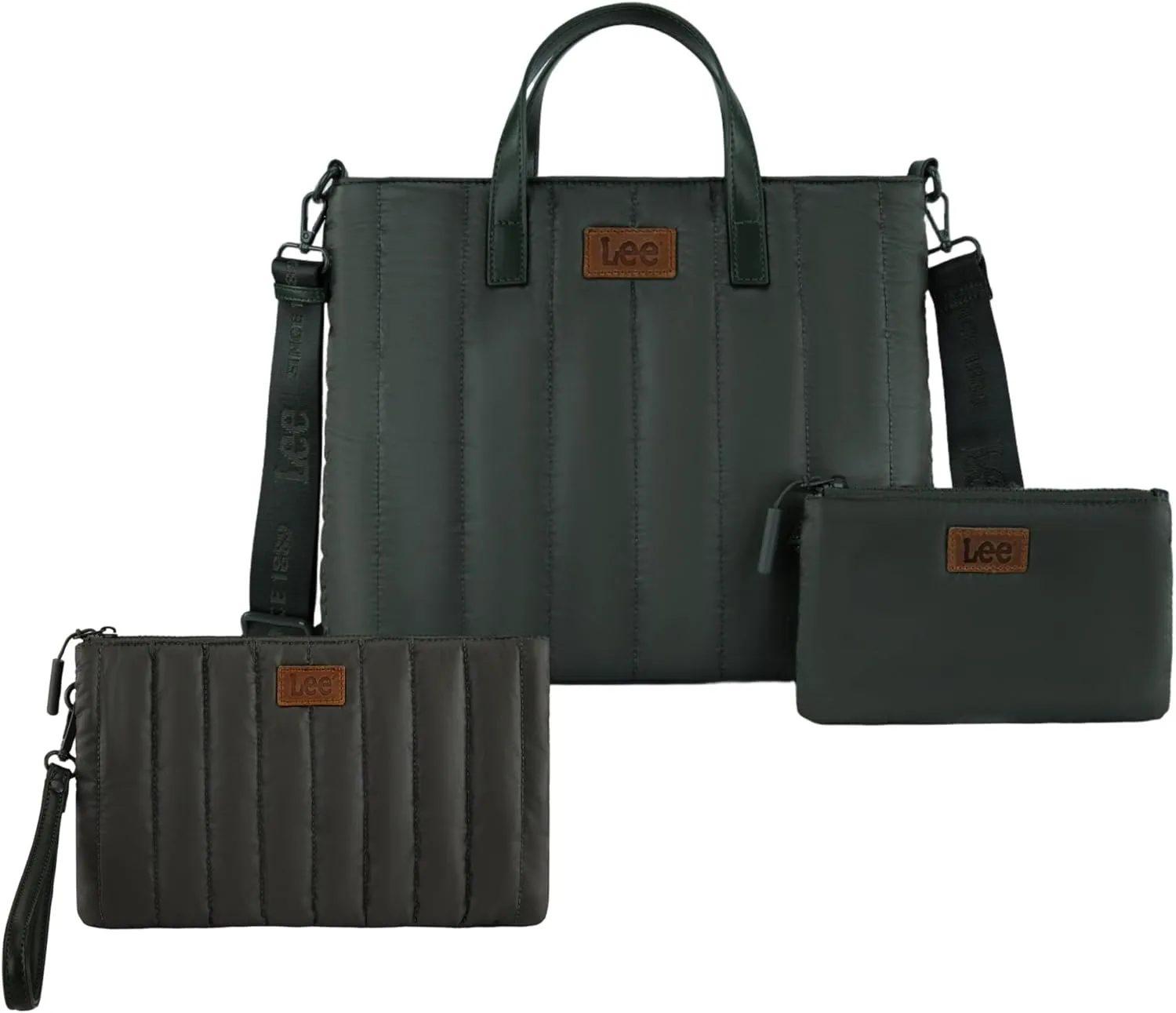 Lee Puffer Tote & Quilted Wristlet Set  Lightweight Combo for Women, Travel & Daily Use