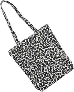 Leopard Bag Women's Fashion Shoulder Bag Canvas Lightweight Compact for Daily Use Work Travel