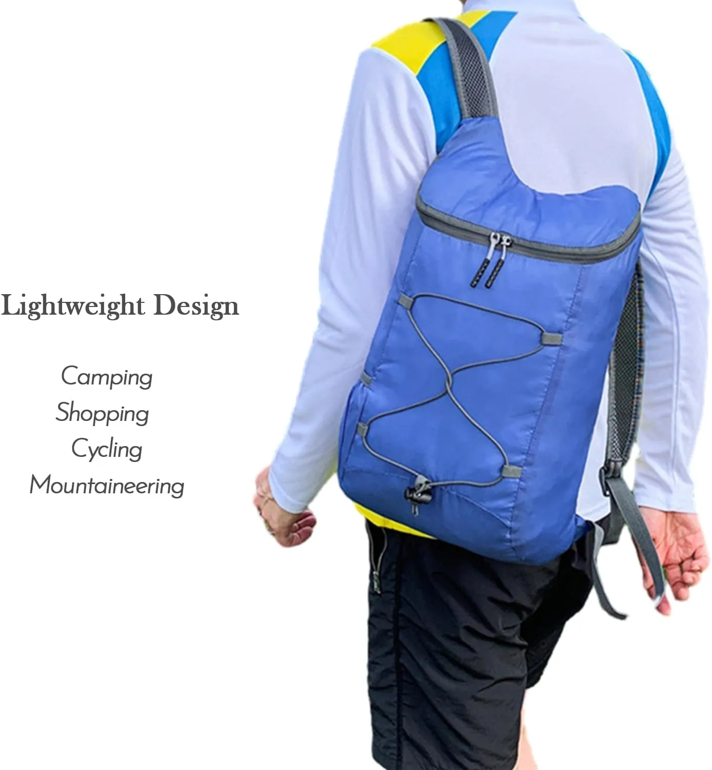 Lightweight Foldable Hiking Backpack, Ultralight Waterproof Travel & Gym Bag for Women Men (Blue)