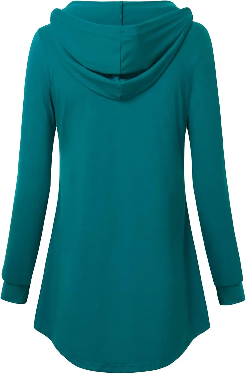 Lotusmile Women's Long Sleeve Hooded Tunic Tops Button Swing Pullover Hoodie Sweatshirts