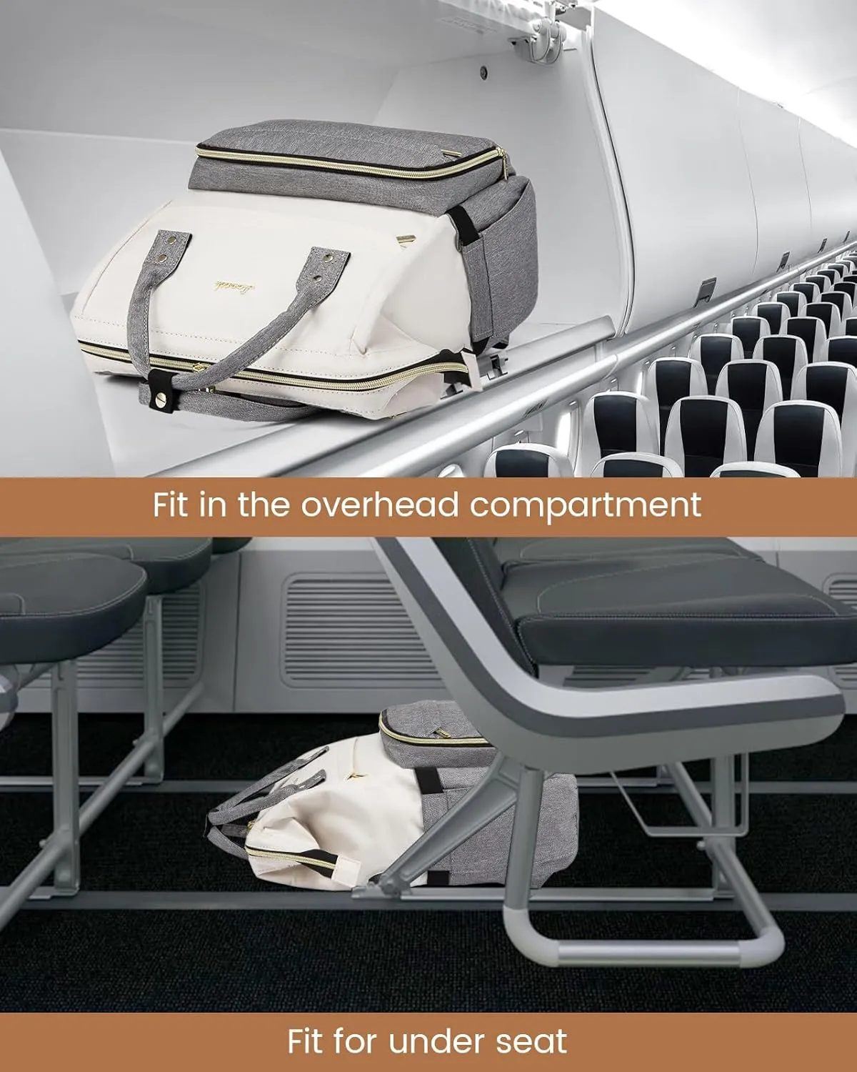 LOVEVOOK Laptop Backpack for Women Fashion Business Computer Backpacks Travel Bags Purse Doctor Nurse Work Backpack with USB Port, Fits 17-Inch Laptop Beige Grey
