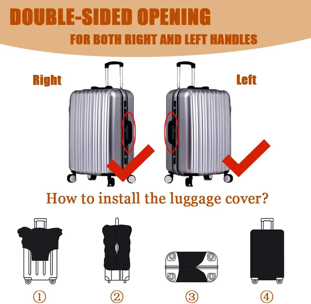 Luggage Cover for Suitcase, Solid Color Business Suitcase Cover Protector Fit 18-29 Inch Luggage, Baggage Covers with Zipper for Travel (Light Green,S(19-21inch suitcase))