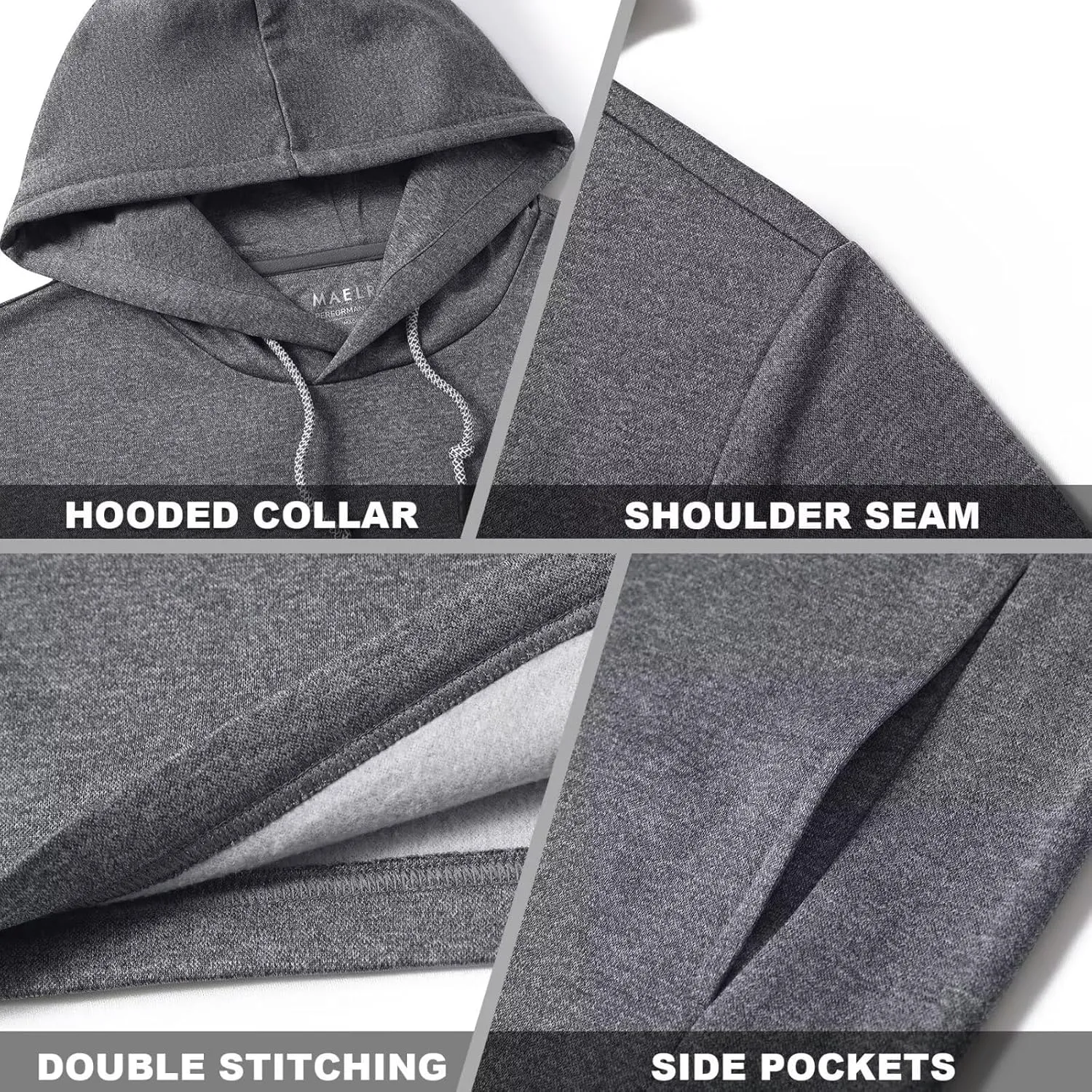 M MAELREG Hoodies for Men Golf Fleece Hooded Sweatshirts Dry Fit Athletic Lightweight Casual Midlayer Mens Hoodies Pullover