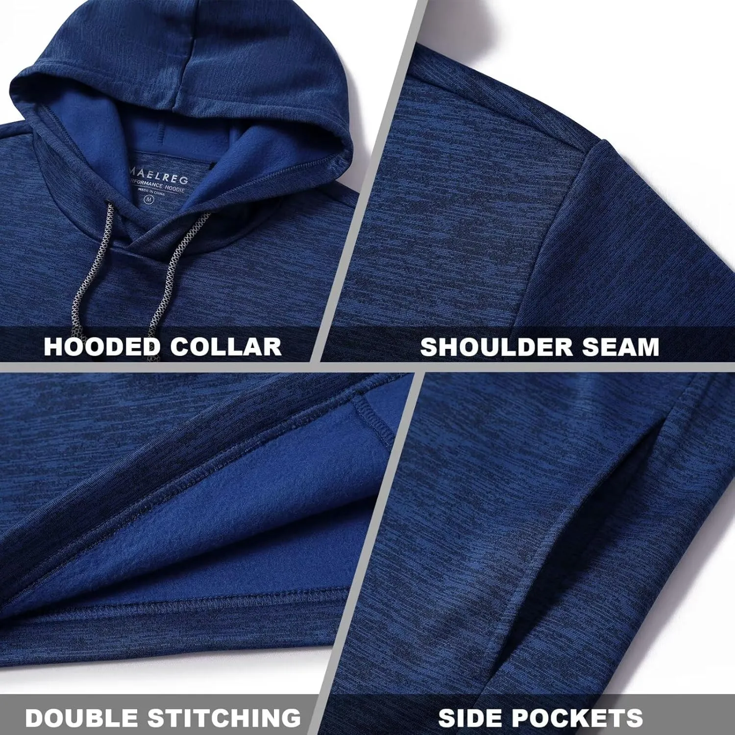M MAELREG Hoodies for Men Golf Fleece Hooded Sweatshirts Dry Fit Athletic Lightweight Casual Midlayer Mens Hoodies Pullover