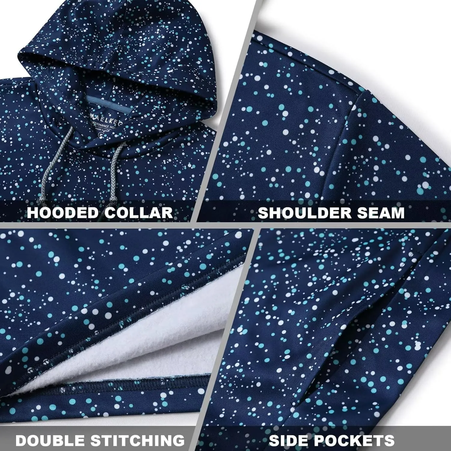M MAELREG Hoodies for Men Golf Fleece Hooded Sweatshirts Dry Fit Athletic Lightweight Casual Midlayer Mens Hoodies Pullover