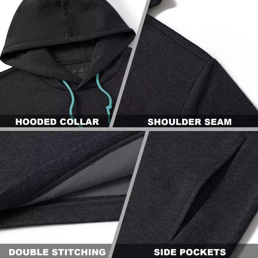 M MAELREG Hoodies for Men Golf Fleece Hooded Sweatshirts Dry Fit Athletic Lightweight Casual Midlayer Mens Hoodies Pullover