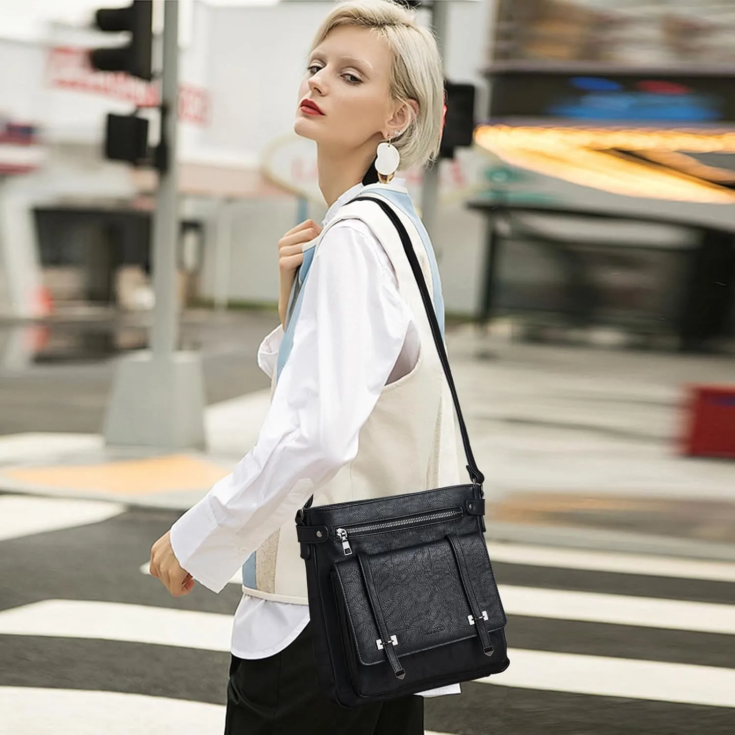 Medium Crossbody Bags for Women: Small Fashion Leather Purses Shoulder Cross Body Bag for Daily Use and Travel