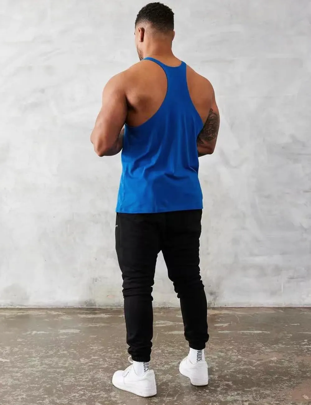 Men Stringer Tank Tops Y-Back Cotton Gym Athletic Workout Muscle Leeveless T-Shirt
