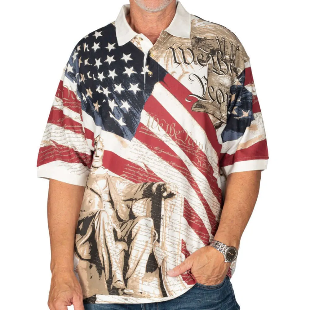 Men's 100% Cotton Patriotic Polo Bundle of 4 Shirts