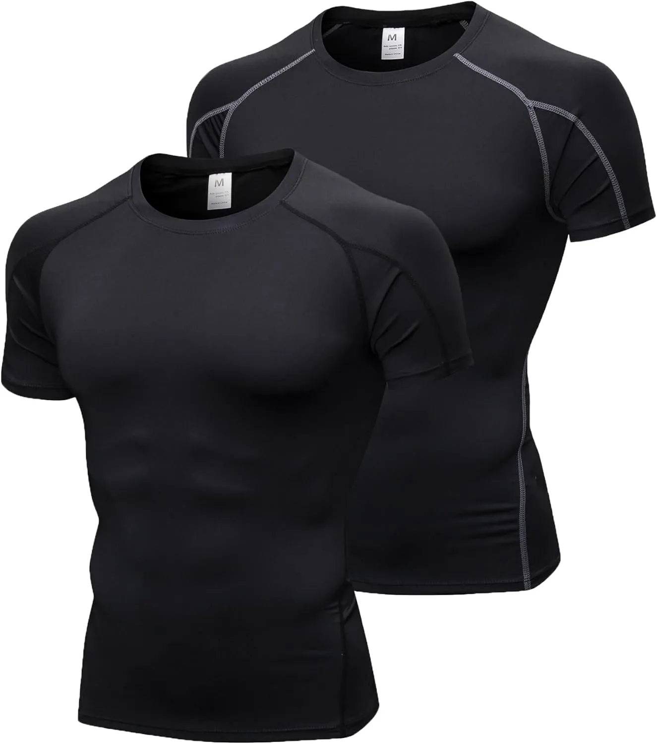 Men's Compression Shirts Short Sleeve Athletic Compression Tops Cool Dry Workout T Shirt Sports Base Layer Undershirt