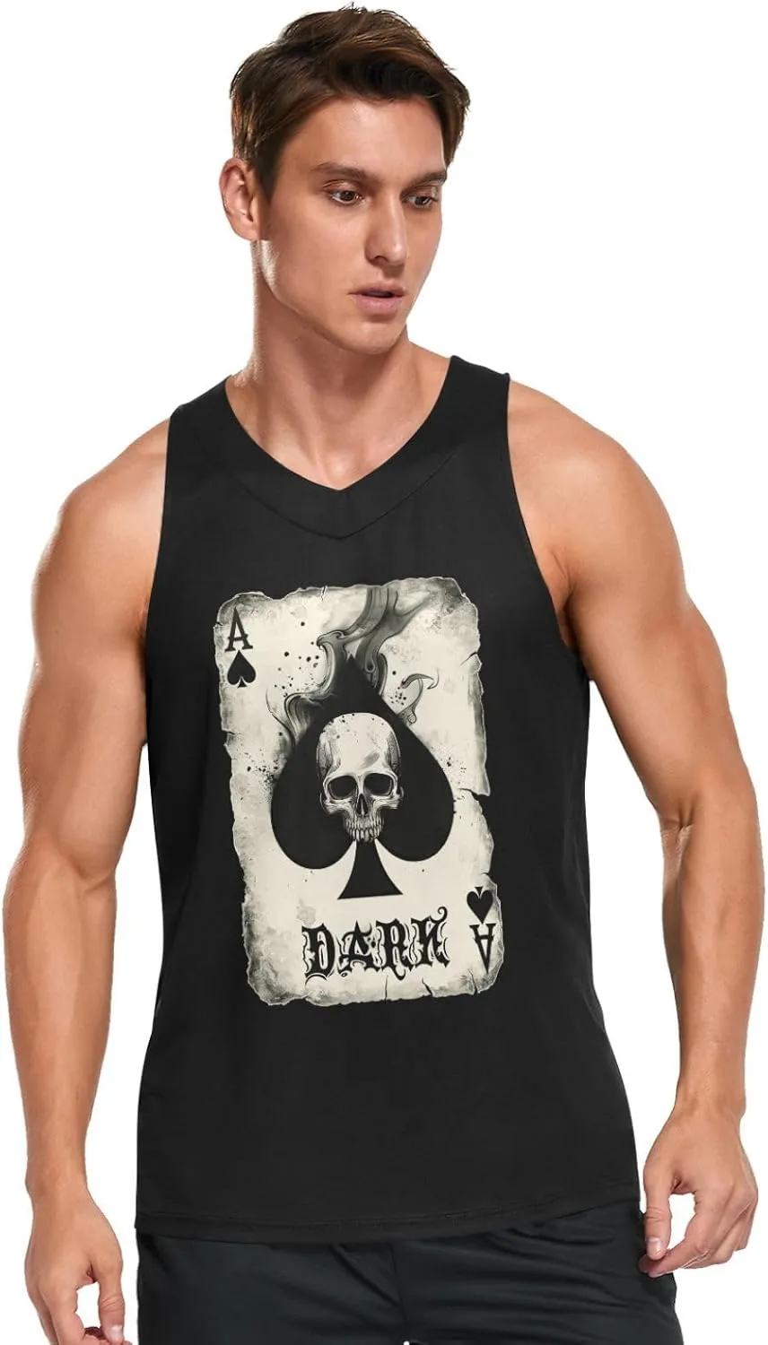 Men's Quick Dry Sports Tank Tops for Gym Athletic Fitness Running Workout Beach Sleeveless Shirts with Pocket